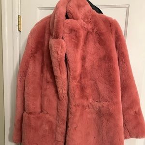 Apparis pink furry coat